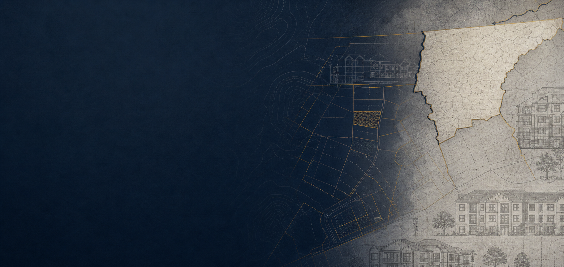 Subtle architectural and Southeast market map illustration